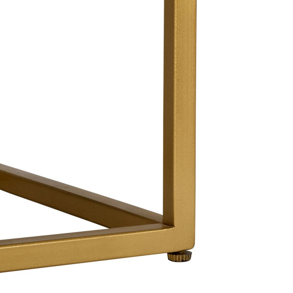 Safavieh Kenna Marble Console Table - Glamorous Gold Frame & White Marble Shelves For Modern Interiors CNS3701A
