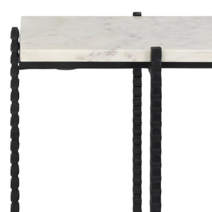Safavieh Cale Marble Console Table - Sleek White Top & Gold Frame, Perfect For Small Spaces & Entryways CNS3703A