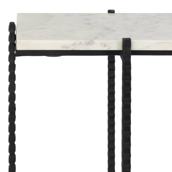 Safavieh Cale Marble Console Table - Sleek White Top & Gold Frame, Perfect For Small Spaces & Entryways CNS3703A