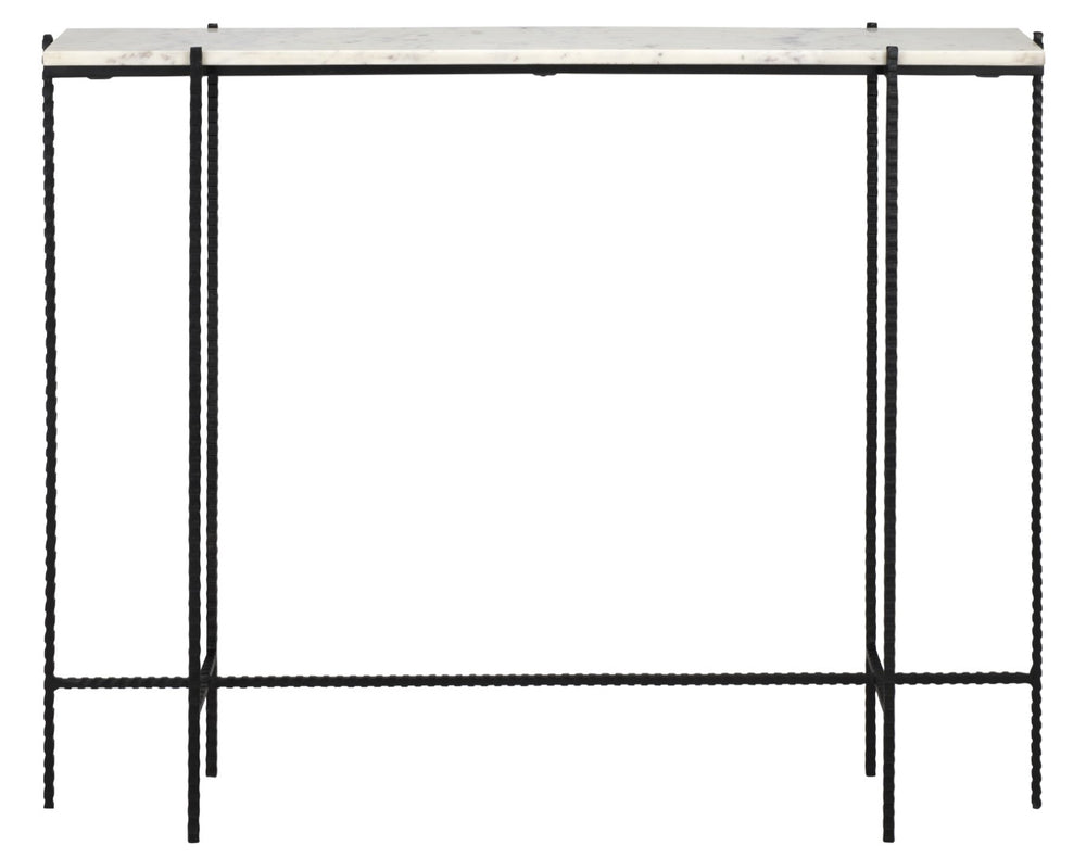Safavieh Cale Marble Console Table - Sleek White Top & Gold Frame, Perfect For Small Spaces & Entryways CNS3703A