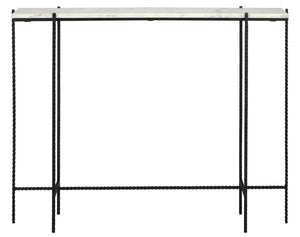 Safavieh Cale Marble Console Table - Sleek White Top & Gold Frame, Perfect For Small Spaces & Entryways CNS3703A