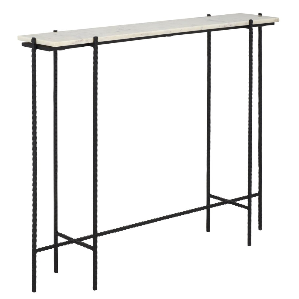 Safavieh Cale Marble Console Table - Sleek White Top & Gold Frame, Perfect For Small Spaces & Entryways CNS3703A