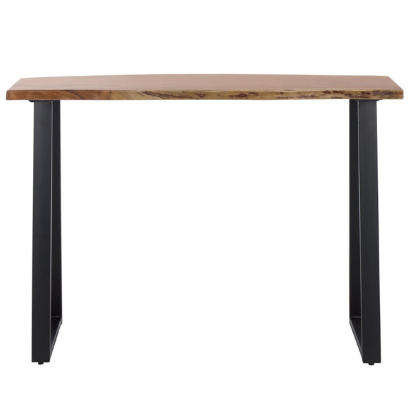 Safavieh Adella Console Table - Modern Rustic Entryway Accent With Solid Acacia Wood And Black Metal Base CNS3704A