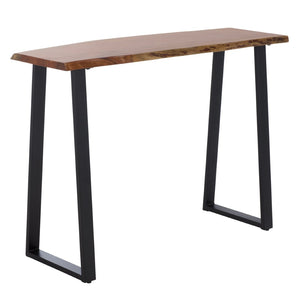 Safavieh Adella Console Table - Modern Rustic Entryway Accent With Solid Acacia Wood And Black Metal Base CNS3704A