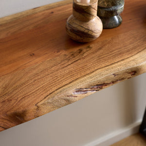 Safavieh Adella Console Table - Modern Rustic Entryway Accent With Solid Acacia Wood And Black Metal Base CNS3704A