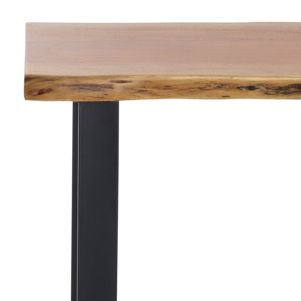 Safavieh Adella Console Table - Modern Rustic Entryway Accent With Solid Acacia Wood And Black Metal Base CNS3704A