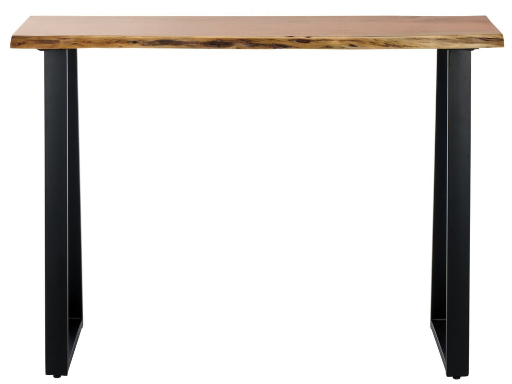 Safavieh Adella Console Table - Modern Rustic Entryway Accent With Solid Acacia Wood And Black Metal Base CNS3704A