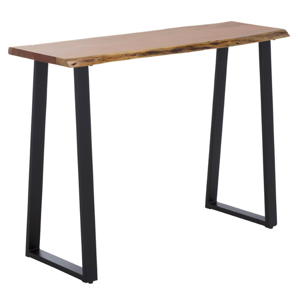 Safavieh Adella Console Table - Modern Rustic Entryway Accent With Solid Acacia Wood And Black Metal Base CNS3704A
