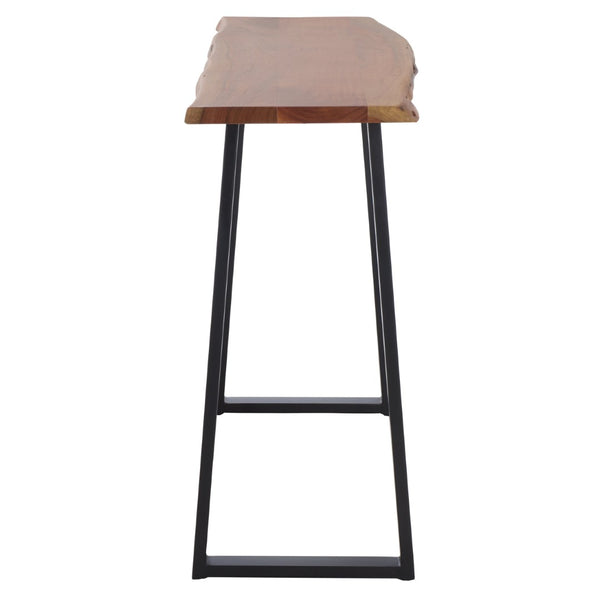 Safavieh Adella Console Table - Modern Rustic Entryway Accent With Solid Acacia Wood And Black Metal Base CNS3704A