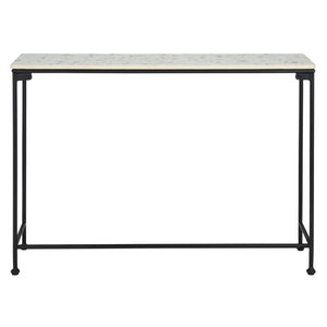 Safavieh Amelina Console Table - Modern Grey Terrazzo Top With Sleek Black Metal Base For Stylish Interiors CNS3705A