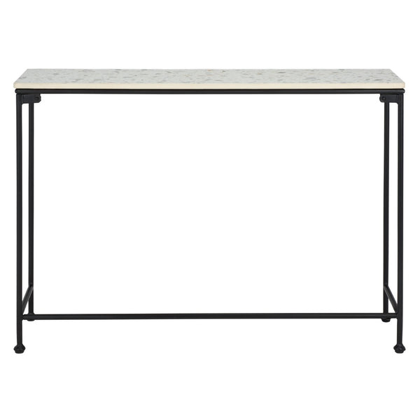 Safavieh Amelina Console Table - Modern Grey Terrazzo Top With Sleek Black Metal Base For Stylish Interiors CNS3705A