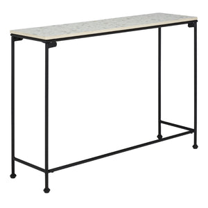 Safavieh Amelina Console Table - Modern Grey Terrazzo Top With Sleek Black Metal Base For Stylish Interiors CNS3705A