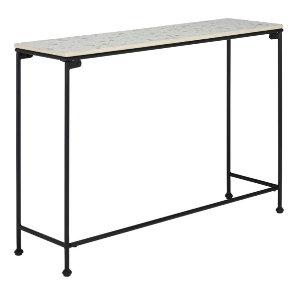 Safavieh Amelina Console Table - Modern Grey Terrazzo Top With Sleek Black Metal Base For Stylish Interiors CNS3705A