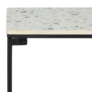 Safavieh Amelina Console Table - Modern Grey Terrazzo Top With Sleek Black Metal Base For Stylish Interiors CNS3705A