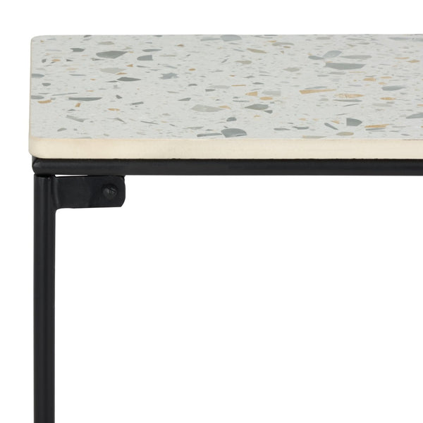 Safavieh Amelina Console Table - Modern Grey Terrazzo Top With Sleek Black Metal Base For Stylish Interiors CNS3705A