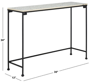Safavieh Amelina Console Table - Modern Grey Terrazzo Top With Sleek Black Metal Base For Stylish Interiors CNS3705A