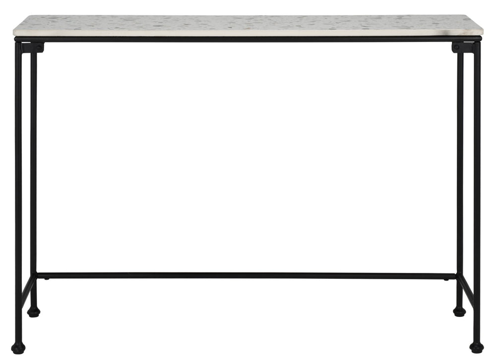 Safavieh Amelina Console Table - Modern Grey Terrazzo Top With Sleek Black Metal Base For Stylish Interiors CNS3705A