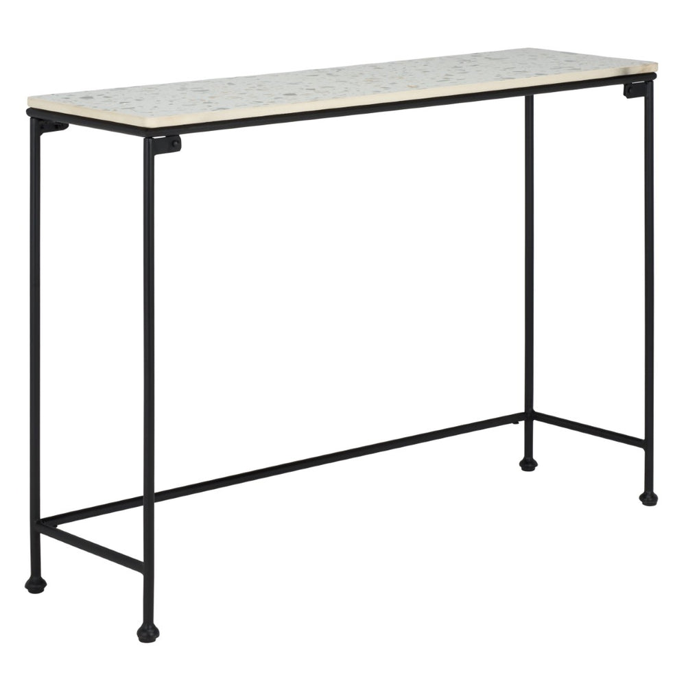Safavieh Amelina Console Table - Modern Grey Terrazzo Top With Sleek Black Metal Base For Stylish Interiors CNS3705A