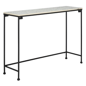 Safavieh Amelina Console Table - Modern Grey Terrazzo Top With Sleek Black Metal Base For Stylish Interiors CNS3705A