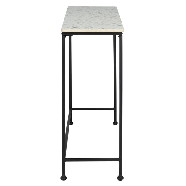 Safavieh Amelina Console Table - Modern Grey Terrazzo Top With Sleek Black Metal Base For Stylish Interiors CNS3705A
