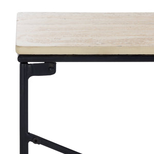 Safavieh Lenin Console Table - Modern Minimalist Faux Travertine Accent For Entryways & Living Spaces CNS3706A