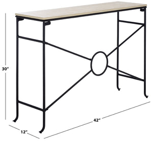 Safavieh Lenin Console Table - Modern Minimalist Faux Travertine Accent For Entryways & Living Spaces CNS3706A