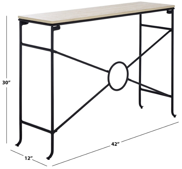 Safavieh Lenin Console Table - Modern Minimalist Faux Travertine Accent For Entryways & Living Spaces CNS3706A