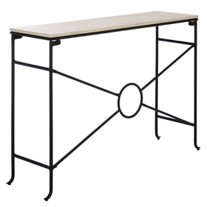 Safavieh Lenin Console Table - Modern Minimalist Faux Travertine Accent For Entryways & Living Spaces CNS3706A