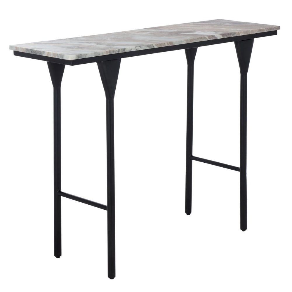 Safavieh Frederick Marble Console Table – Sleek, Contemporary Design With Unique Marble Top & Metal Base CNS3707A