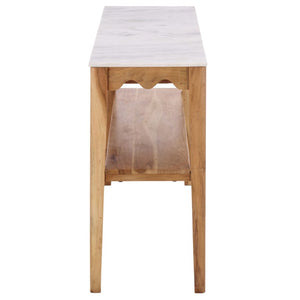 Safavieh Zemfira Marble Top Console Table with Wood Base for Entryway or Living Room CNS3709A