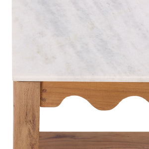 Safavieh Zemfira Marble Top Console Table with Wood Base for Entryway or Living Room CNS3709A