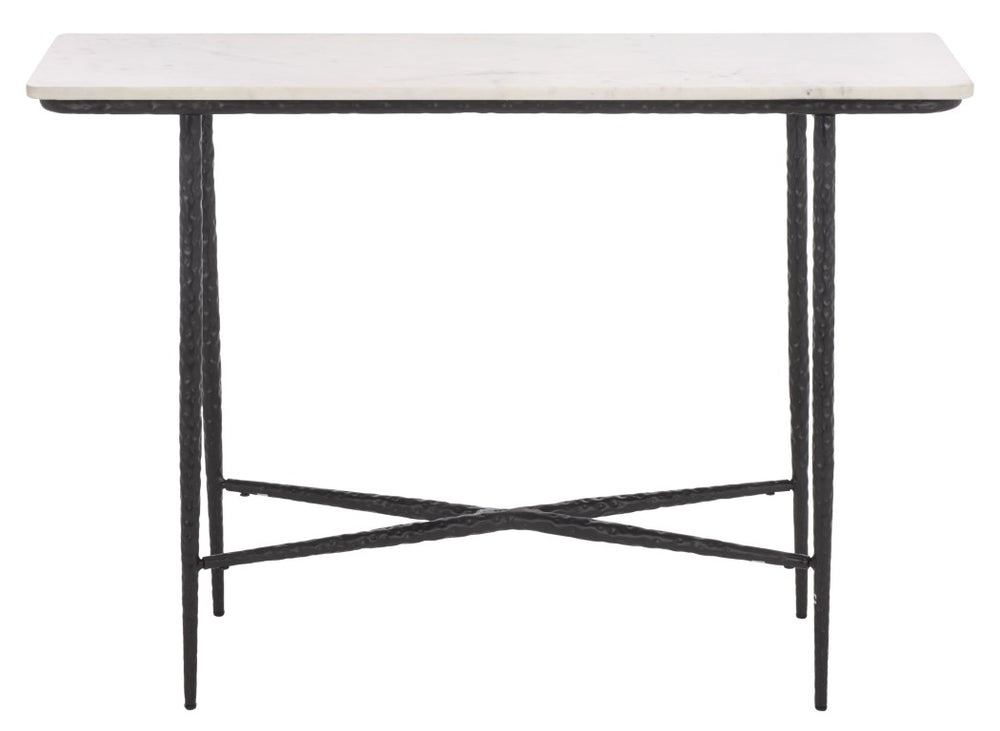 Safavieh Raisa Marble Top Console Table with Black Metal Base for Entryway or Living Room CNS3710A