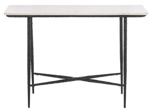Safavieh Raisa Marble Top Console Table with Black Metal Base for Entryway or Living Room CNS3710A
