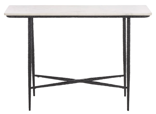 Safavieh Raisa Marble Top Console Table with Black Metal Base for Entryway or Living Room CNS3710A