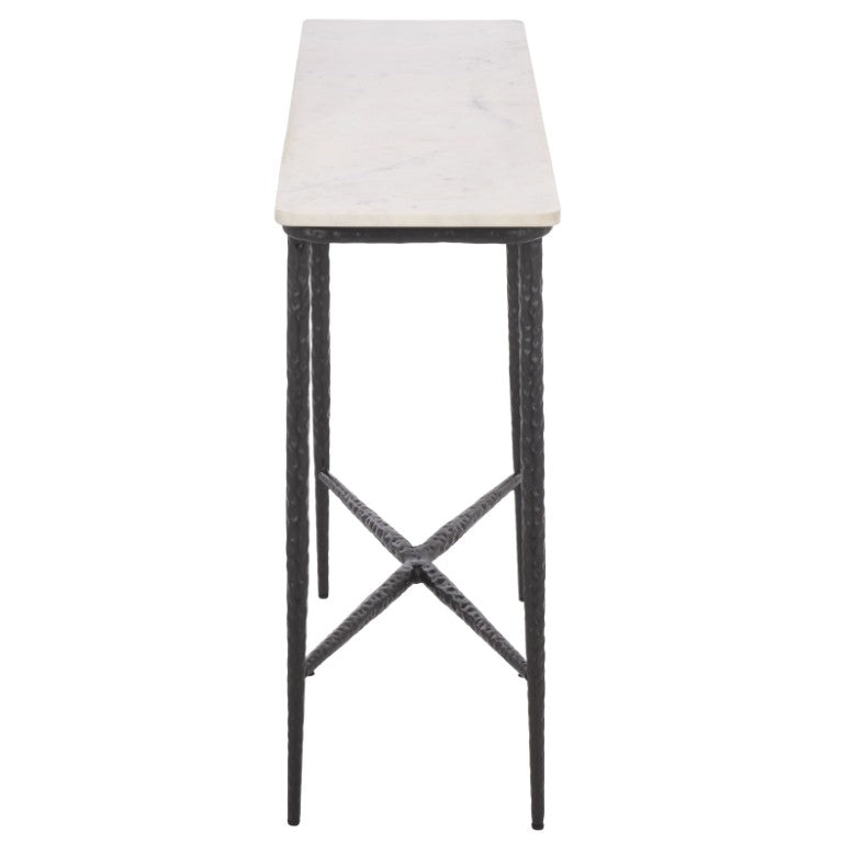 Safavieh Raisa Marble Top Console Table with Black Metal Base for Entryway or Living Room CNS3710A