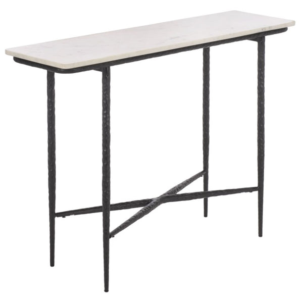 Safavieh Raisa Marble Top Console Table with Black Metal Base for Entryway or Living Room CNS3710A