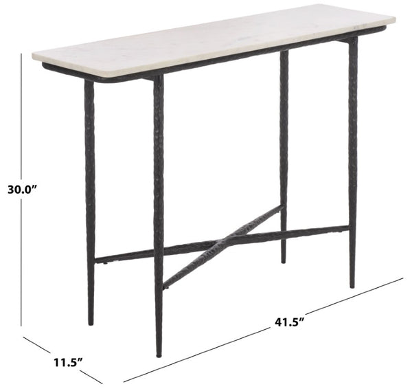 Safavieh Raisa Marble Top Console Table with Black Metal Base for Entryway or Living Room CNS3710A