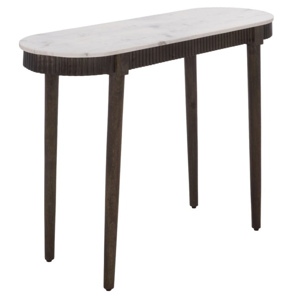 Safavieh Lorraine Marble Top Console Table with Mango Wood Base for Entryway or Living Room CNS3712A