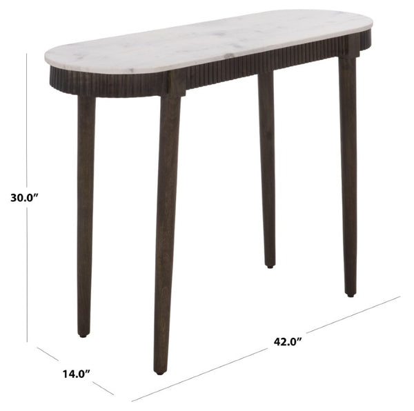 Safavieh Lorraine Marble Top Console Table with Mango Wood Base for Entryway or Living Room CNS3712A