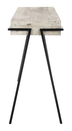 Safavieh Jett Contemporary Rectangle Console Table With Light Grey Faux-Concrete Top & Black Iron Legs CNS4201A