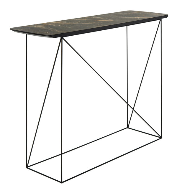 Safavieh Rylee Console Table - Modern Minimalist Design For Entryways, Living Rooms, And Hallways Decor Dark Sandstone / Black CNS4202B
