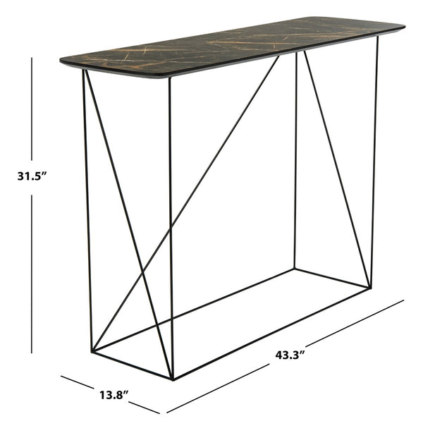 Safavieh Rylee Console Table - Modern Minimalist Design For Entryways, Living Rooms, And Hallways Decor Dark Sandstone / Black CNS4202B