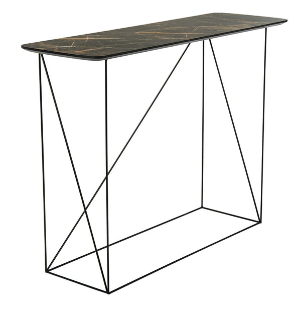 Safavieh Rylee Console Table - Modern Minimalist Design For Entryways, Living Rooms, And Hallways Decor Dark Sandstone / Black CNS4202B
