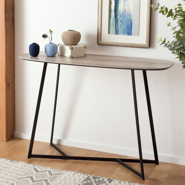 Safavieh Arrington Console Table - Chic Mid-Century Design With White Oak Finish & Black Open Base For Any Space CNS4203A