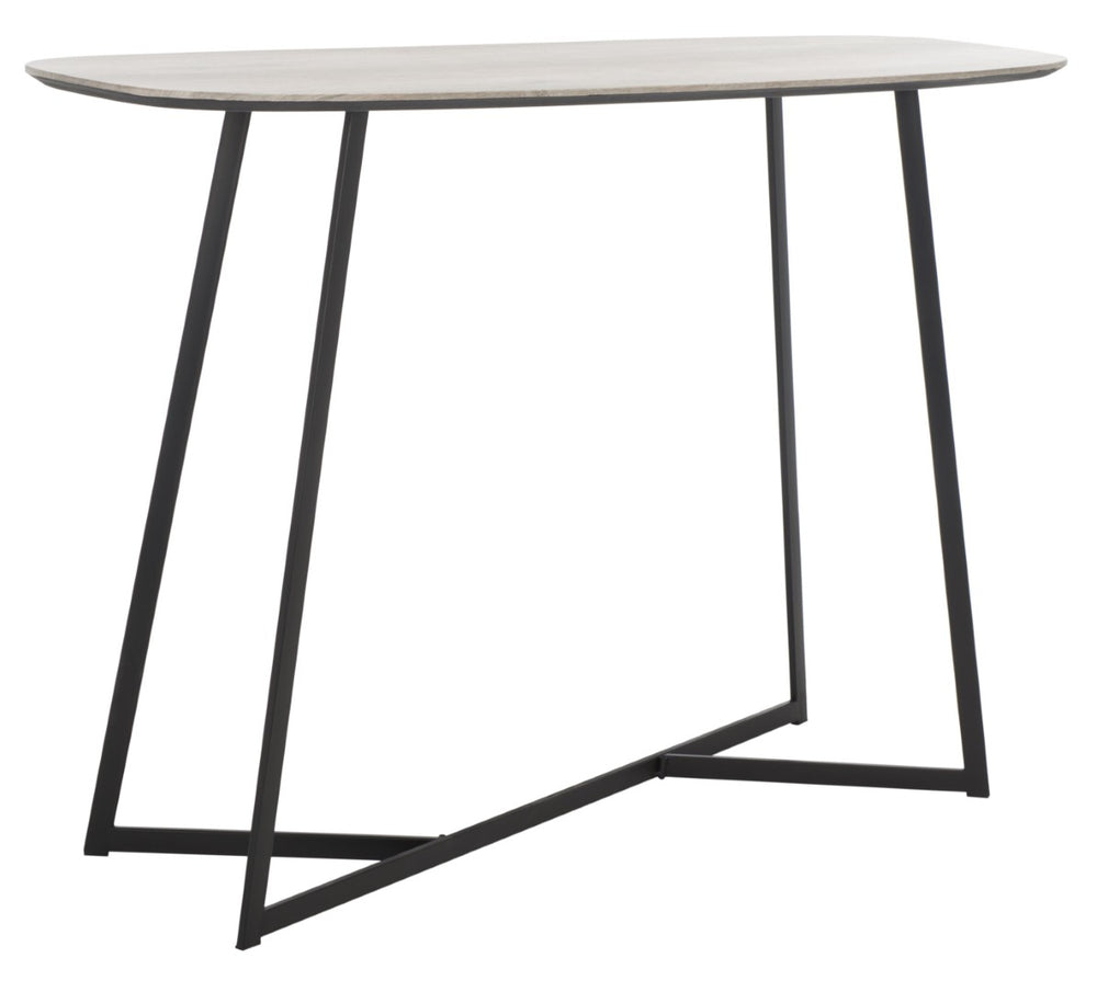 Safavieh Arrington Console Table - Chic Mid-Century Design With White Oak Finish & Black Open Base For Any Space CNS4203A