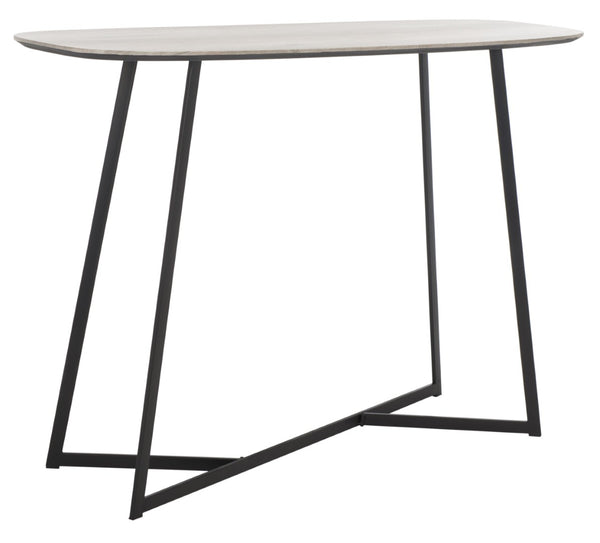 Safavieh Arrington Console Table - Chic Mid-Century Design With White Oak Finish & Black Open Base For Any Space CNS4203A