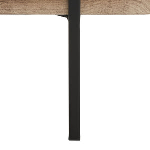 Safavieh Atwell Rustic Industrial 2-Shelf Console Table With Black Metal Legs & Oak Finish For Entryways CNS4204A
