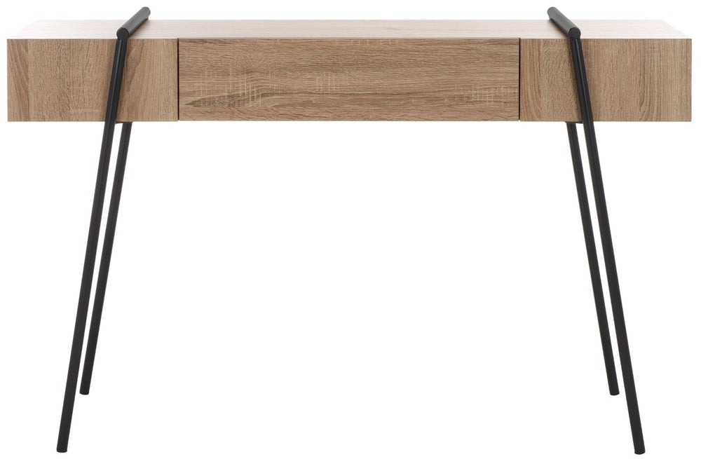 Safavieh Margaux Console Table - Modern Industrial Design For Entryway, Living Room Or Home Office Decor Light Grey Oak / Black CNS4207B