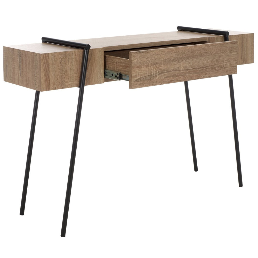 Safavieh Margaux Console Table - Modern Industrial Design For Entryway, Living Room Or Home Office Decor Light Grey Oak / Black CNS4207B