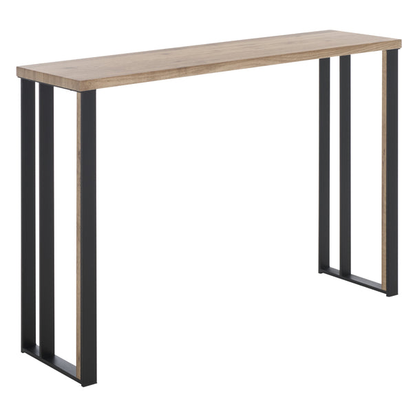 Safavieh Carlino Console Table - Light Brown Finish With Black Iron Legs For Timeless Home Elegance & Durability Light Brown ,Black Mdf & Iron Cns4208a